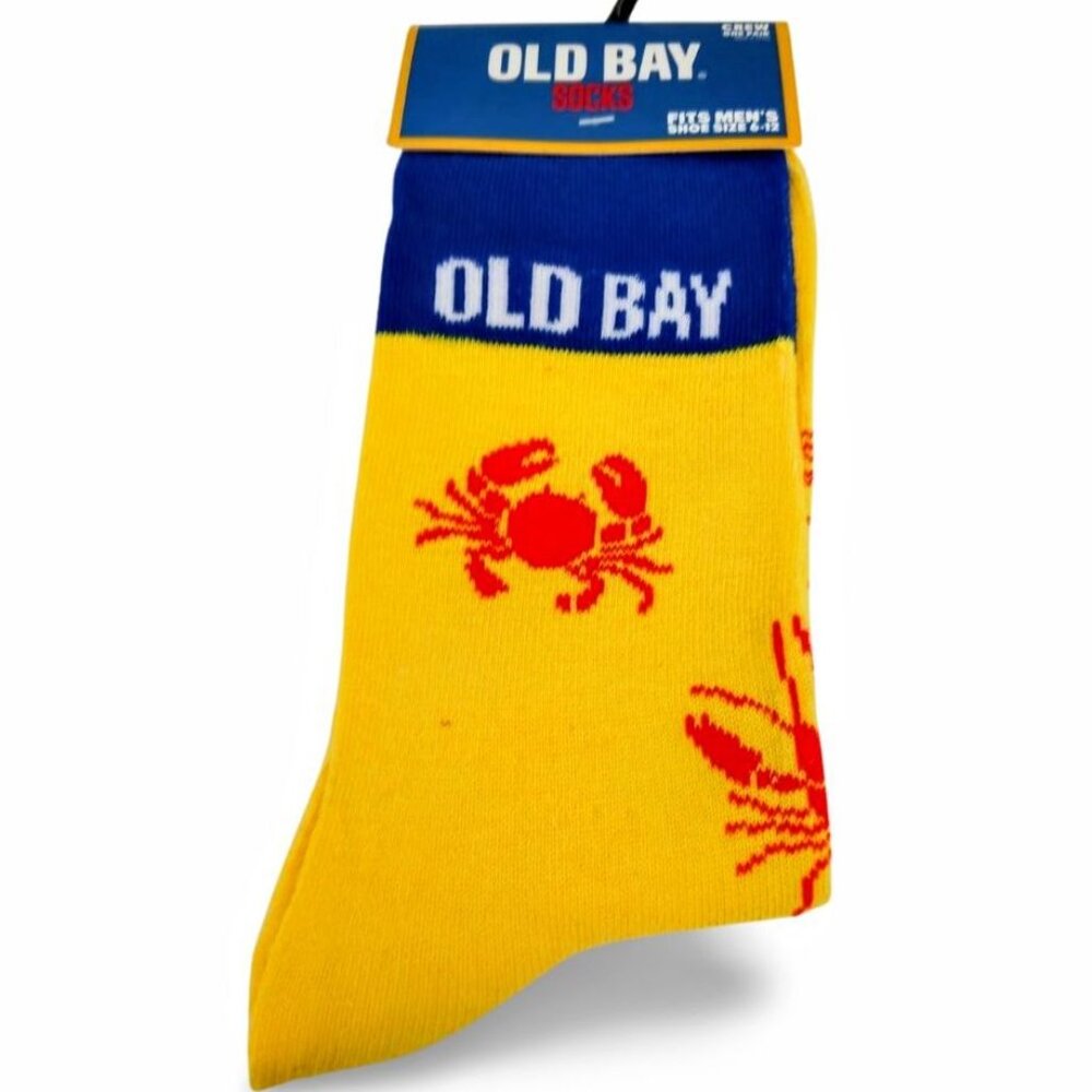 Flavorful & Fun Crazy Universe's Yellow Crab Old Bay Adult Crew Socks YS1493